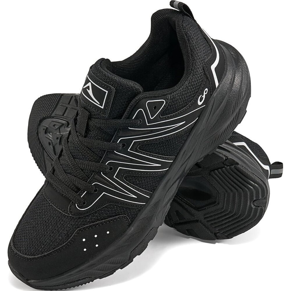 Women's Sneakers Walking Shoes Slip on Cushion Tennis Shoe Workout Gym All Black